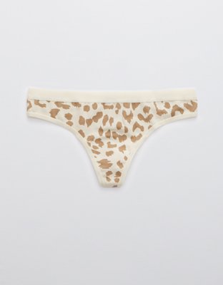Aerie Cotton Leopard Thong Underwear