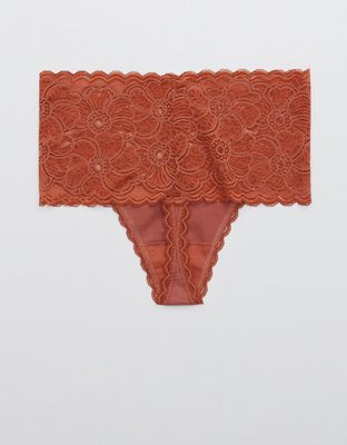 Aerie Festive Lace Thong Underwear