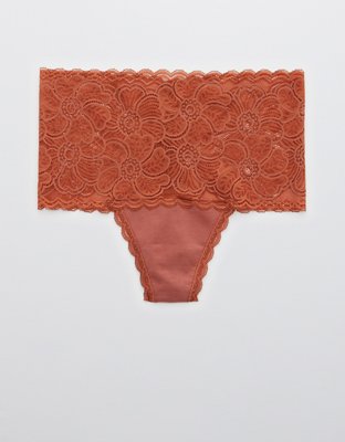 Aerie Festive Lace Thong Underwear