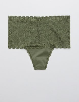 Aerie Festive Lace Thong Underwear