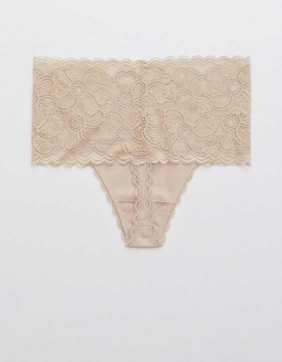Aerie Festive Lace Thong Underwear