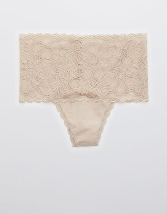 Aerie Festive Lace Thong Underwear