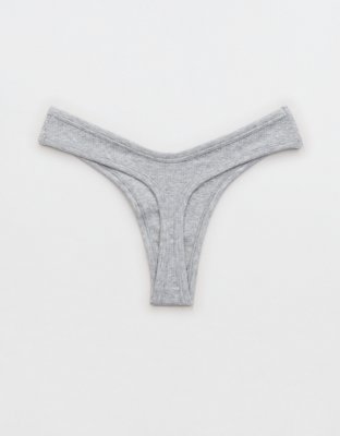 Superchill Ribbed Cotton High Cut Thong Underwear
