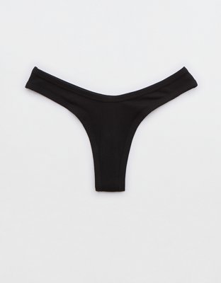Superchill Ribbed Cotton High Cut Thong Underwear