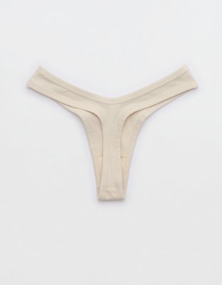 Superchill Ribbed Cotton High Cut Thong Underwear