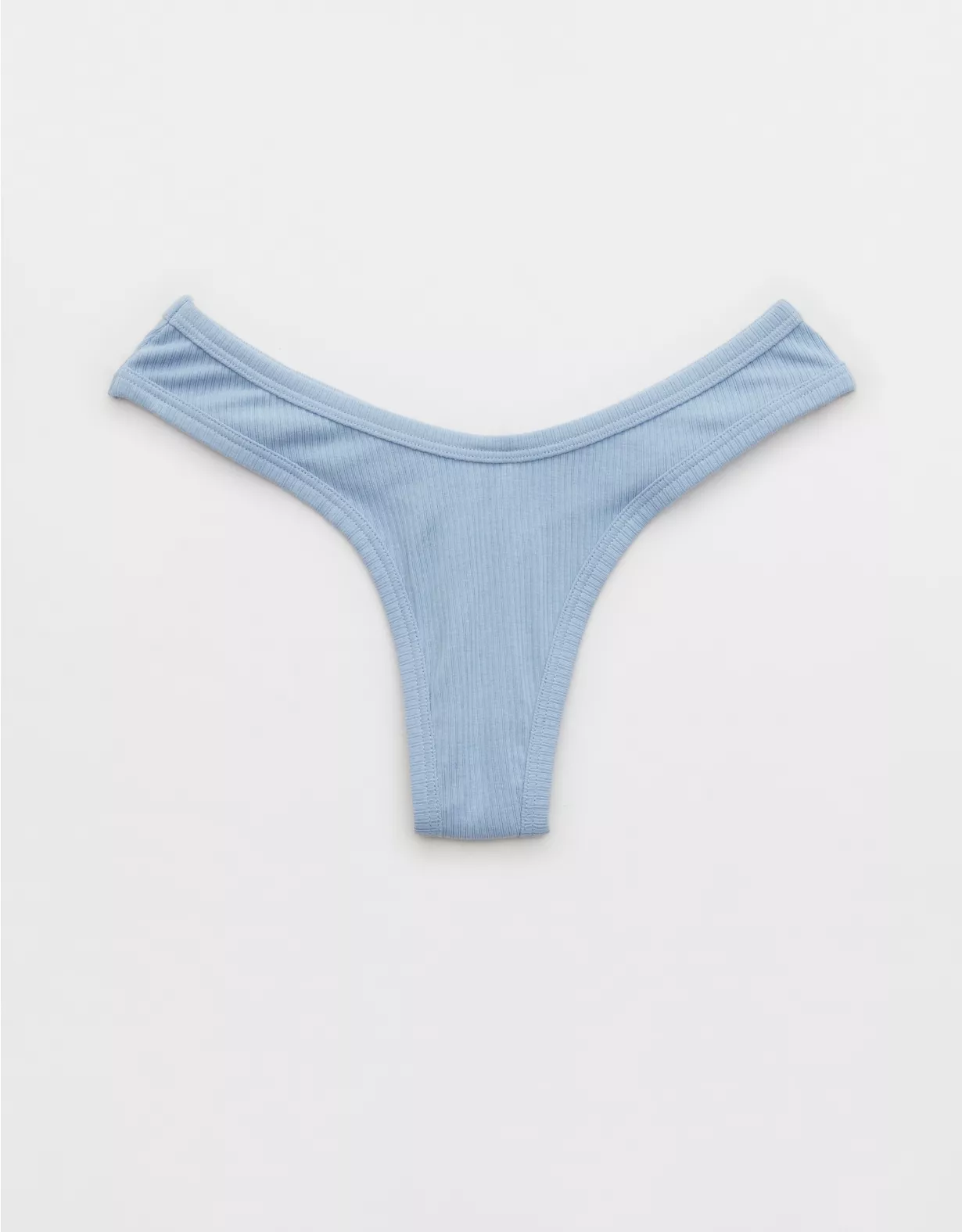 Mal Molester Negrita Aerie Ribbed Cotton High Cut Thong Underwear