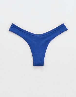 Superchill Ribbed Cotton High Cut Thong Underwear