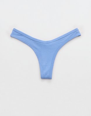 Superchill Ribbed Cotton High Cut Thong Underwear
