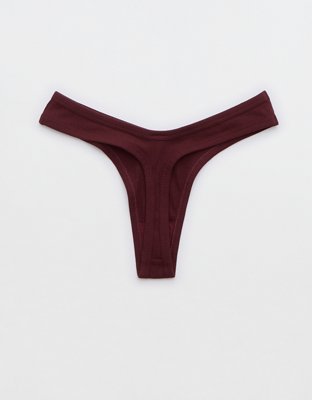 Superchill Ribbed Cotton High Cut Thong Underwear