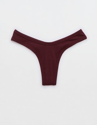 Superchill Ribbed Cotton High Cut Thong Underwear