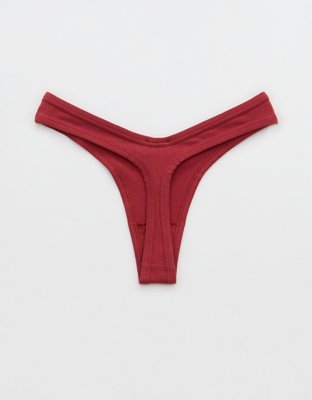 Superchill Ropa Interior Estilo Tanga de Algodón en Punto Elástico de Corte Alto