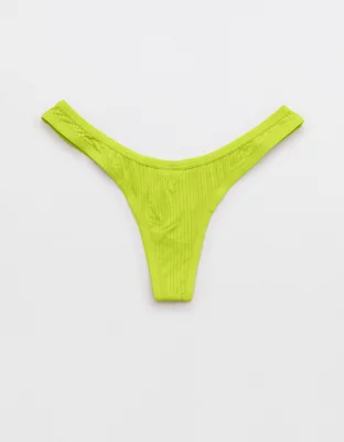 Aerie Modal Ribbed High Cut Thong Underwear