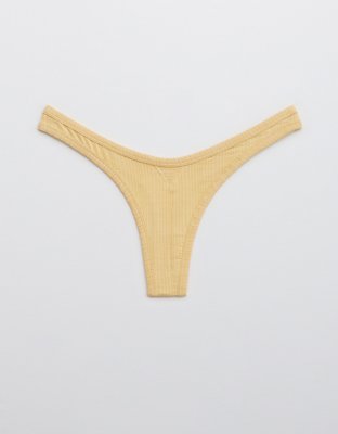 Aerie Modal Ribbed High Cut Thong Underwear