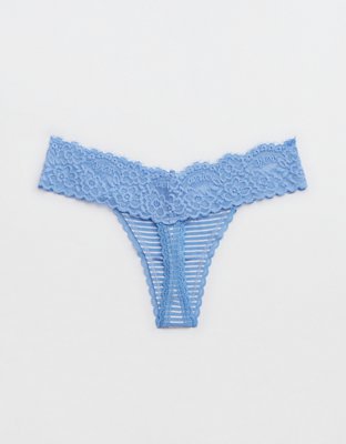Aerie Cotton Eyelash Lace Thong Underwear