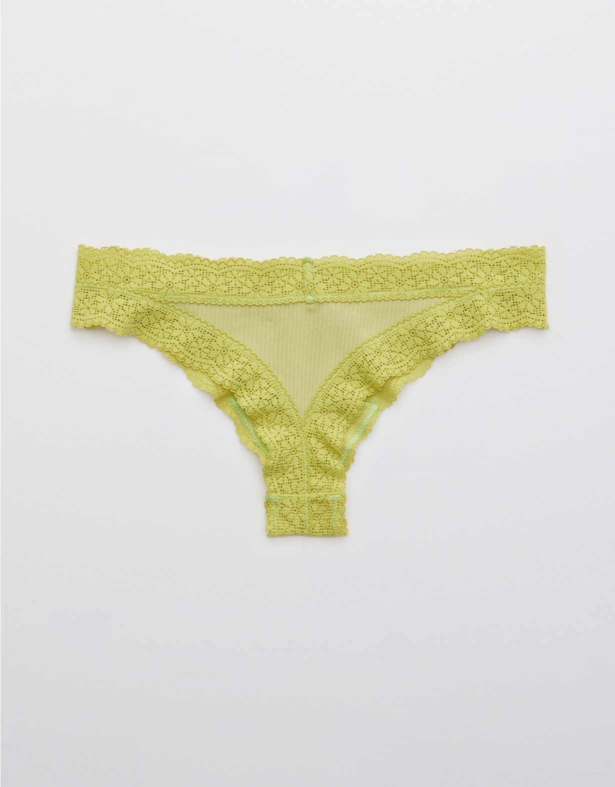 Aerie Cotton Lace Thong Underwear