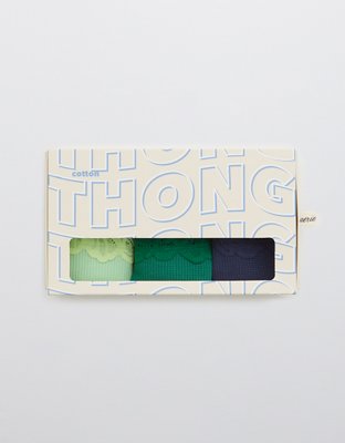Трусы-стринги Best, кружево, вафельная ткань, 3 шт. — Aerie — фото 2