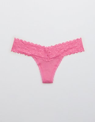 Aerie Cotton Eyelash Lace Striped Cheeky Underwear