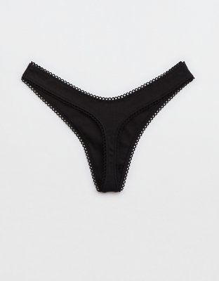 Aerie Pointelle High Cut Thong Underwear
