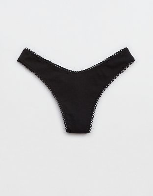 Aerie Pointelle High Cut Thong Underwear