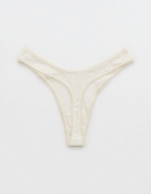 Aerie Pointelle High Cut Thong Underwear