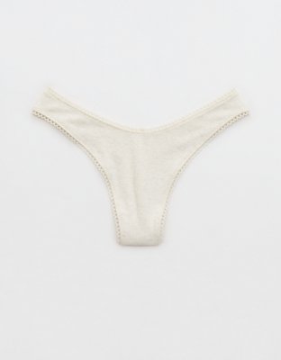 Aerie Pointelle High Cut Thong Underwear