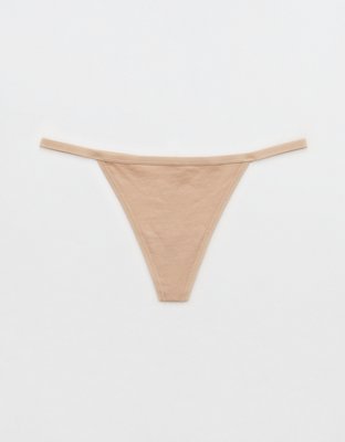 aerie Ribbed Cotton High Cut Thong Underwear - ShopStyle Panties