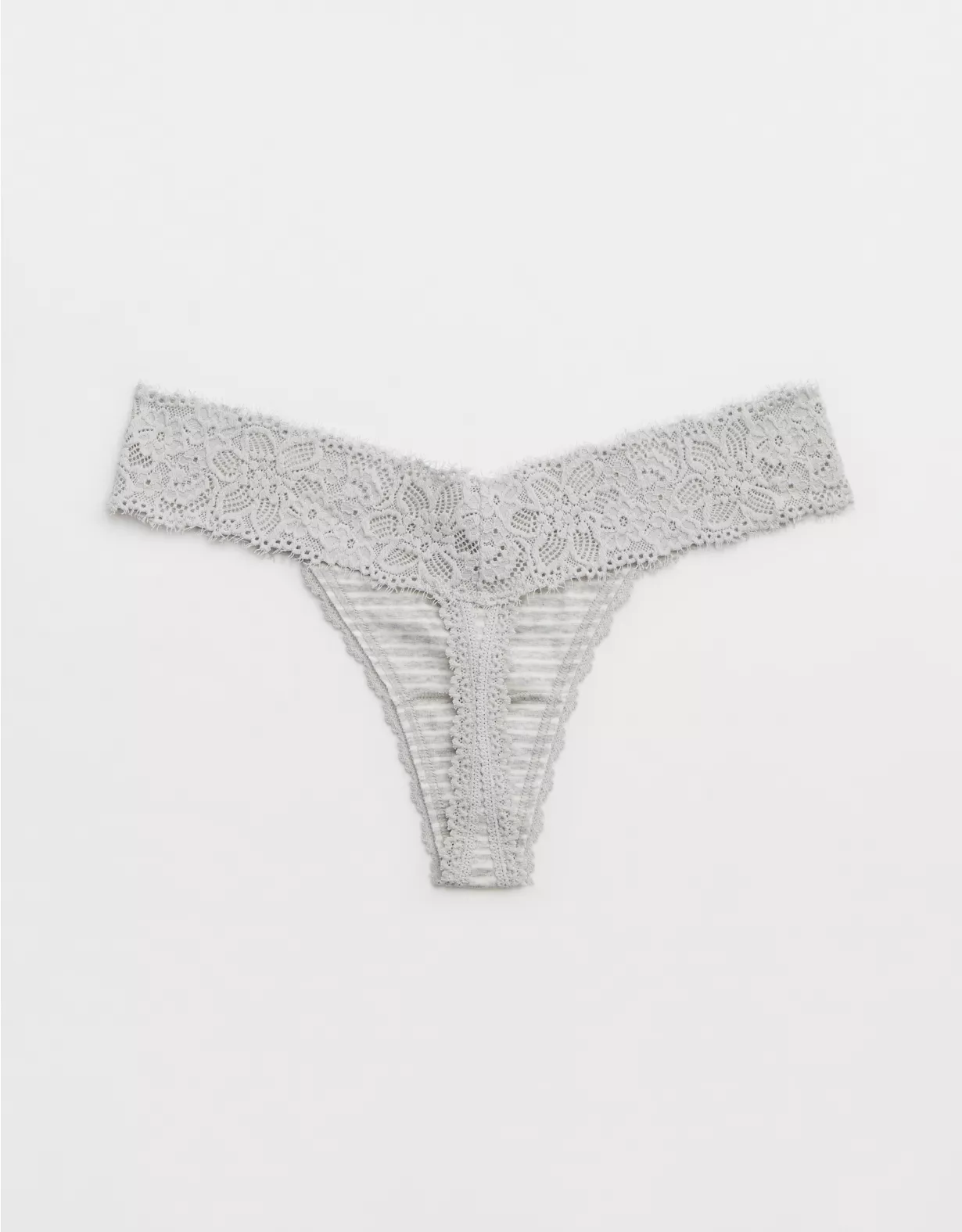 Aerie Cotton Eyelash Lace Thong Underwear