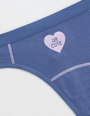 Aerie Cotton Flat Elastic Thong Underwear