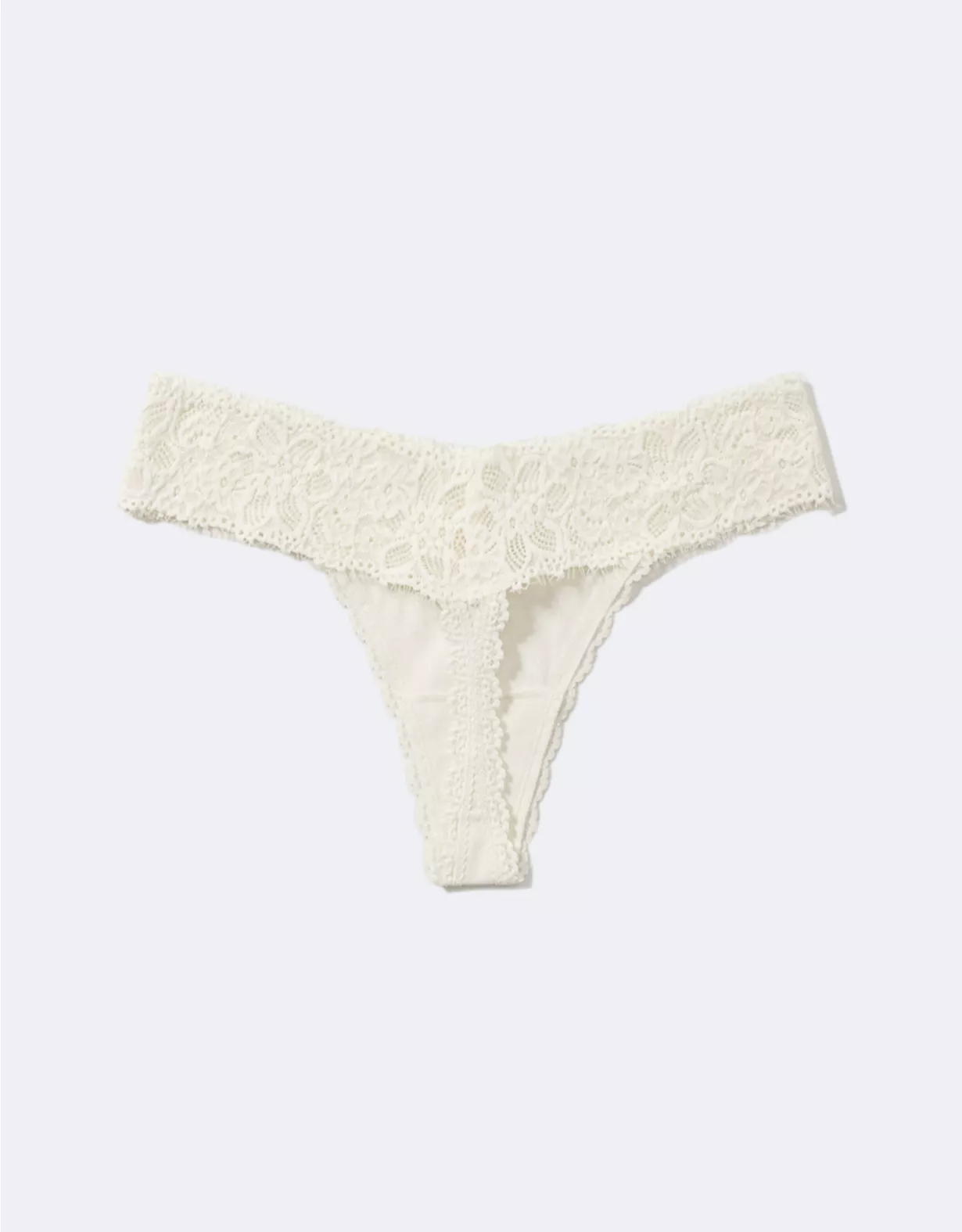 Aerie Cotton Eyelash Lace Thong Underwear
