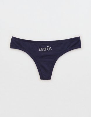 Aerie Cotton Logo Thong Underwear