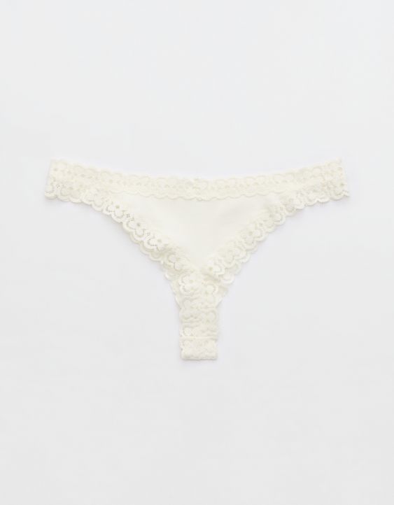 Superchill Cotton Cozy Lace Thong Underwear