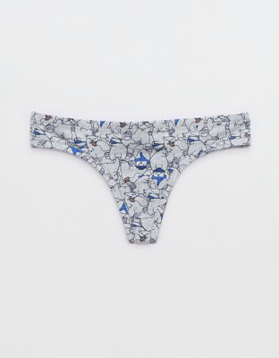 Aerie string thong in berry animal print