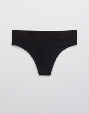 Aerie Ribbed High Waisted Thong Underwear