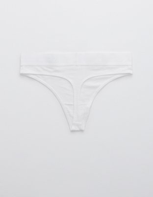 Aerie Ribbed Logo High Waisted Thong Underwear