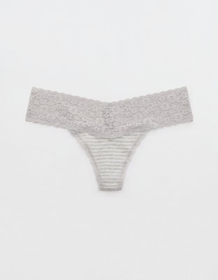 MAMA 5-pack Lace-trimmed Cotton Hipster Briefs - Gray melange