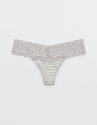 Aerie : Real Soft : Thong - Blue W/ Lace