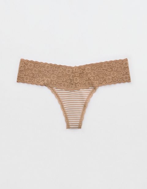 Трусы-стринги Superchill Vintage, хлопок, кружево — Aerie