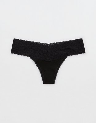 American Eagle Aerie Women's Thong Underwear Lingerie Bundle Set Size XL  Black
