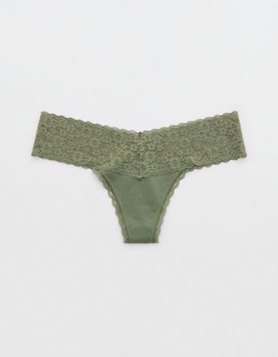 Superchill Vintage Lace Cotton Thong Underwear