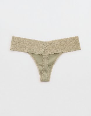 Superchill Vintage Lace Cotton Thong Underwear
