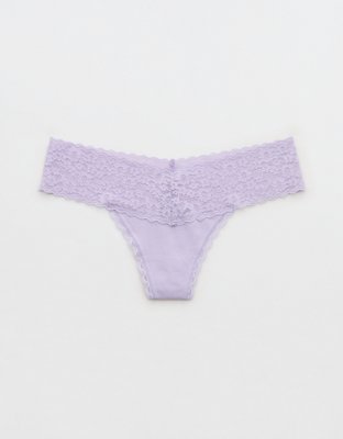 Superchill Vintage Lace Cotton Thong Underwear