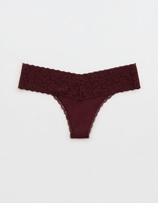 Superchill Vintage Lace Cotton Thong Underwear