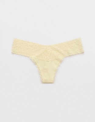 Superchill Vintage Lace Cotton Thong Underwear