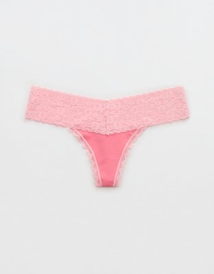 Superchill Vintage Lace Cotton Thong Underwear