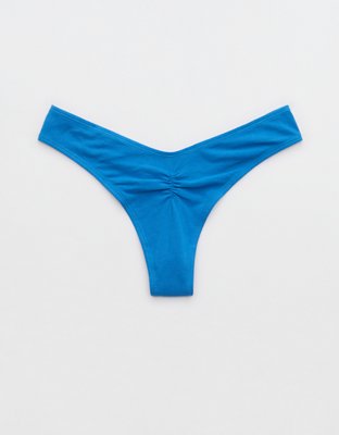 Superchill Cotton Ruched Thong Underwear