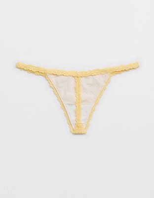 Superchill Cotton Lace Trim Thong Underwear