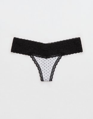 Superchill Vintage Lace Cotton Thong Underwear