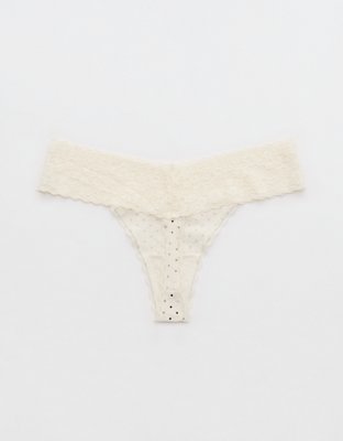 Superchill Vintage Lace Cotton Thong Underwear