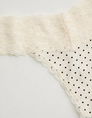 Superchill Vintage Lace Cotton Thong Underwear