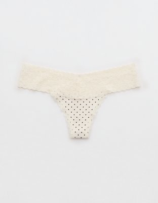 Superchill Vintage Lace Cotton Thong Underwear